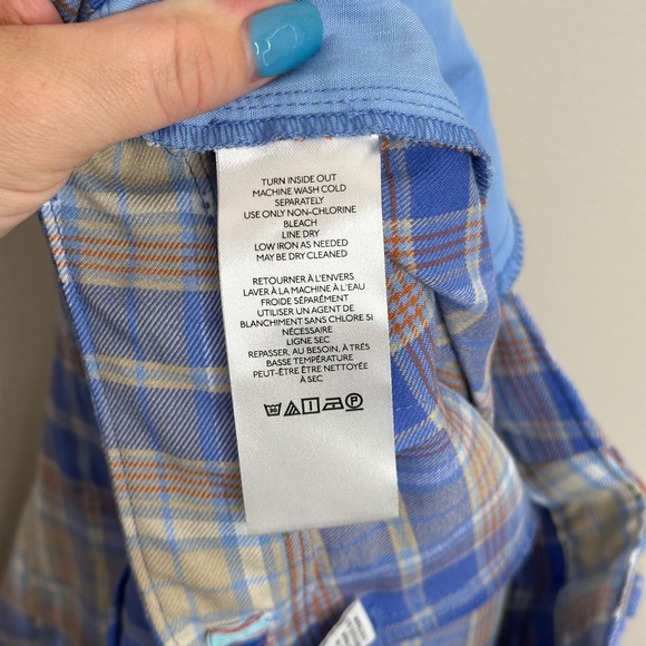 Urban Outfitters Women's Plaid Flare Pants Blue 70s Style High Waisted Trousers - Picture 9 of 10